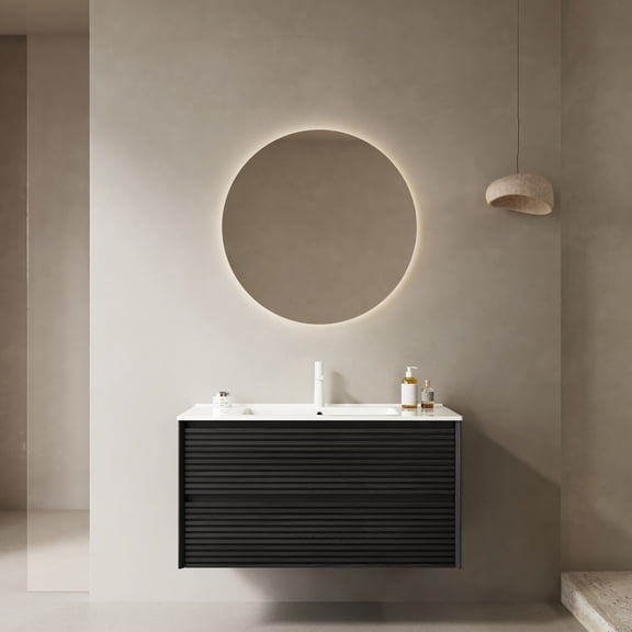 Durable Plywood Bathroom Storage Cabinet | Have Large Space for Bathroom Items | Offer Natural Dark Oak Woodgrain Look