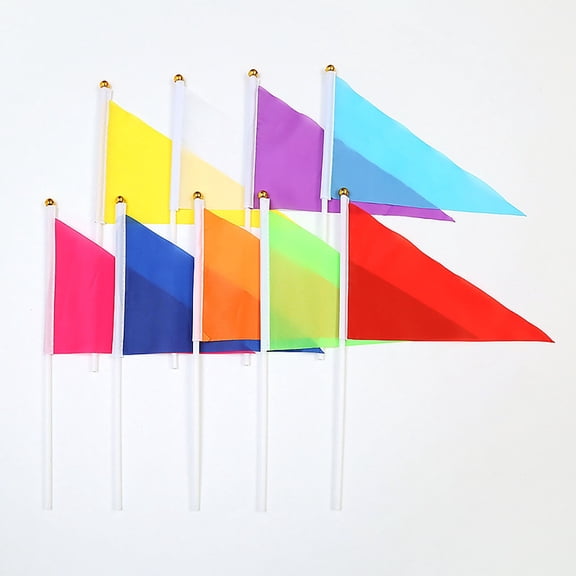 Durable Polyester Triangle Utility Flags, Bulk Functional Marking Flags for Training, Plant Labeling and Outdoor Events