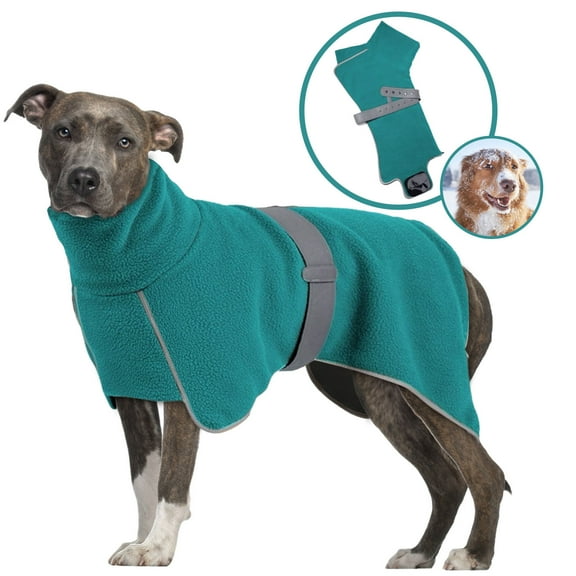 Durable Polyester Winter Dog Cape With Adjustable Straps High Thermal Insulation Collar Reflective Trim For Cold Weather Outdoor
