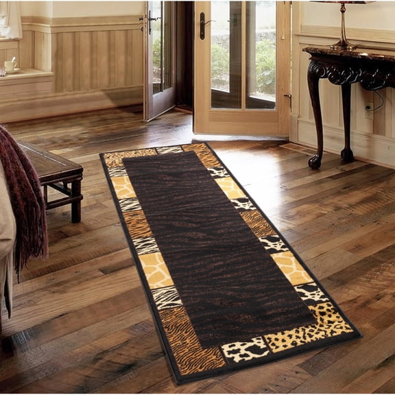 Durable Polypropylene Area Rugs Animal Print Runner for Modern Home