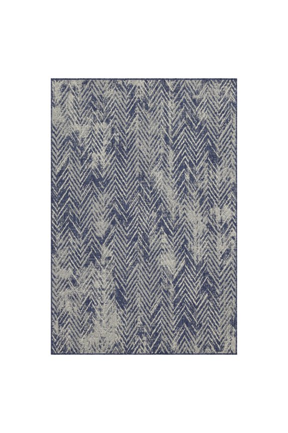 Durable Polypropylene Area Rugs Modern Blue Indoor Outdoor Home