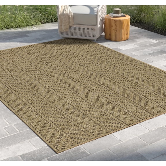 Durable Polypropylene Area Rugs Modern Flatweave for Indoor Outdoor Home