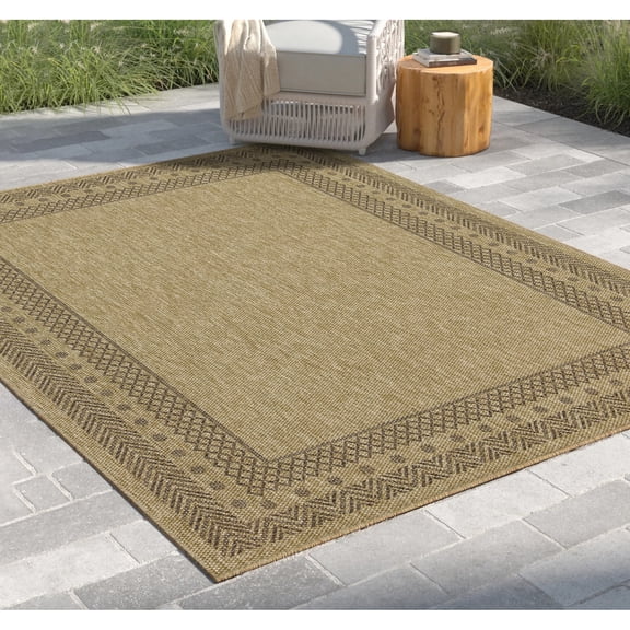 Durable Polypropylene Area Rugs Modern Flatweave for Indoor Outdoor