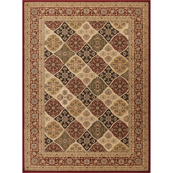 Durable Polypropylene Area Rugs Panel Medallion Style for Dining Home