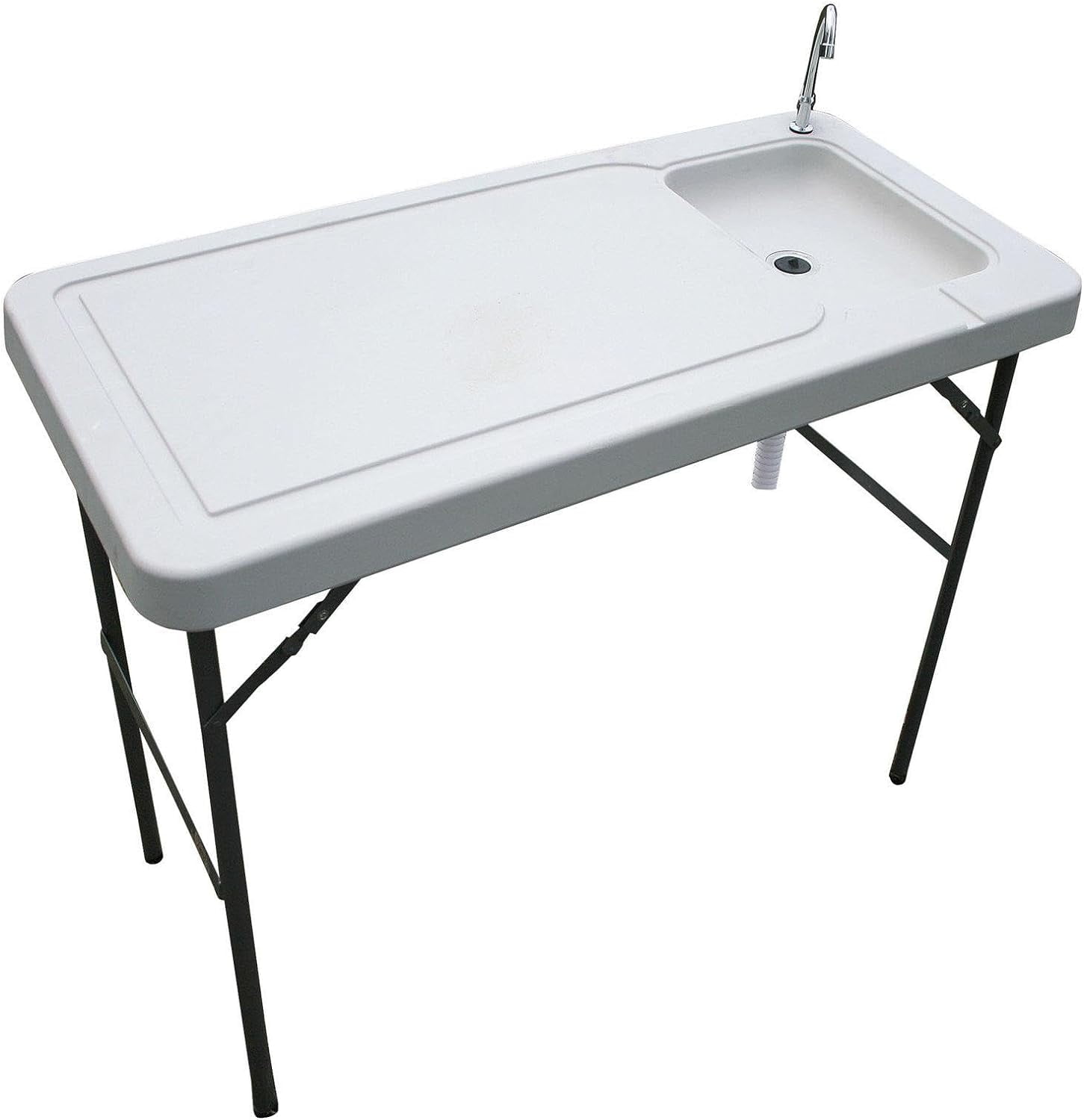 Durable Portable Fish Cutting Table with Sink Faucet Perfect for