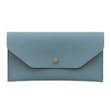 Durable Portable PU Leather Waterproof Male Female Wear-resistant Credit Card Holoder Money Binder Organizer Cash Envelope Wallet Money Pouch Holder BLUE