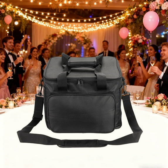 Durable Portable Waterproof Storage Bag for 4 Mini Cold Sparkler Machines - 600D Ripstop Polyester Case with Shoulder Strap & Top Handle