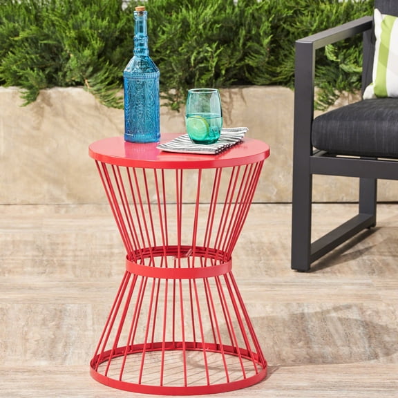 Durable Powder - Coated Iron Side Table / Suitable for Any Area Needing a New Look