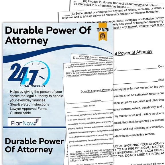 Durable Power of Attorney DIY Legal Form with Simple Instructions