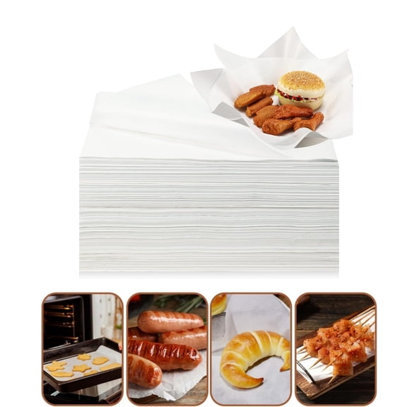 Durable Pre-cut Parchment Paper,QZS Disposable Non Toxic Rectangular Air Fryer Liners,9.8X13.8" Parchment Paper Sheets for Home,100pack