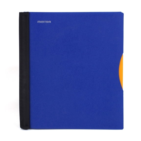 Mintra Durable Premium Spiral Notebook (1 Subject - Blue) - Fabric Covered Coils, Adjustable Pocket Folders, 100 Sheets