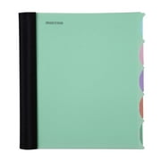 Mintra Durable Premium Spiral Notebook 5 Subject - Sage Green - Fabric Covered Coils, Adjustable Pocket Folders, 200 Sheets