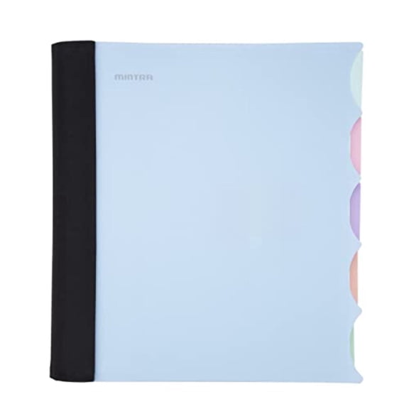 Mintra Durable Premium Spiral Notebook (5 Subject - Arctic Ice) - Fabric Covered Coils, Adjustable Pocket Folders, 200 Sheets