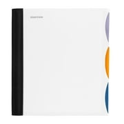 Mintra Durable Premium Spiral Notebook 3 Subject - White - Fabric Covered Coils, Adjustable Pocket Folders, 150 Sheets