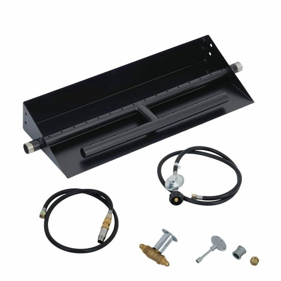 Durable Rectangular Drop-In Fire Pit Disposable Kit – 18x6 & 22.5x6 Inch H-Disposable, Spark Ignition, Rust & Heat Resistant, Propane & Natural Gas Compatible, Indoor/Outdoor Fireplace Insert