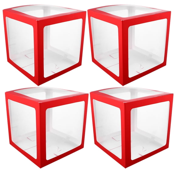 Milisten Balloon Box Decors Transparent Paper 4Pcs for Giving