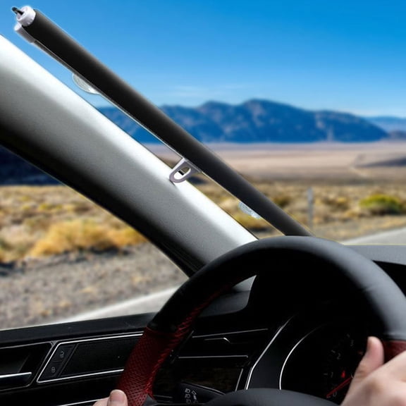 Durable Retractable Car Windshield Shade Black with Adhesive Hooks Uv Shield