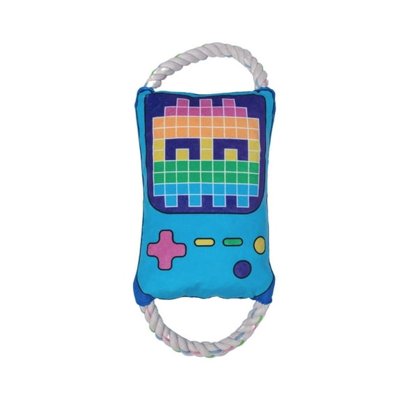 Retro Gamer Plush Dog Toy  with Squeaker & Crinkle Paper