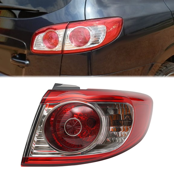 Durable Right Rear Tail Light for 2010-2012 Hyundai Santa Fe, Halogen Signal Stat Light, Parking, Brake, and Reverse Light Included