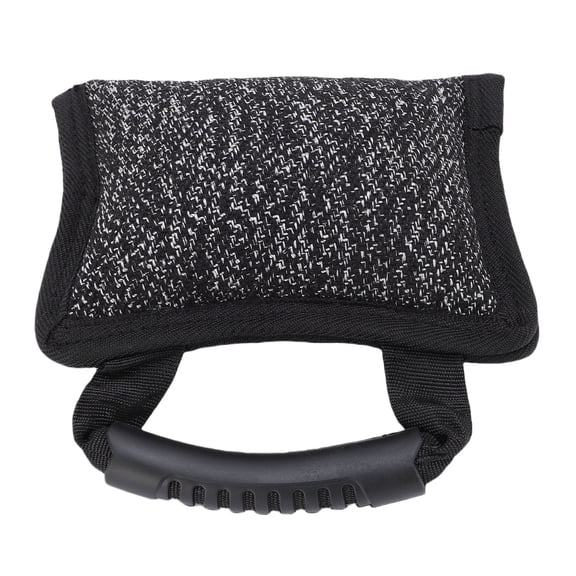 Durable Rough Hemp Dog Bite Pillow with 3 Comfortable Handles Heavy Duty Tug Toy for Interactive Dog Training Agility and Obedience Exercises Black and Tan 12.60 x 8.66 x 2.76 inches