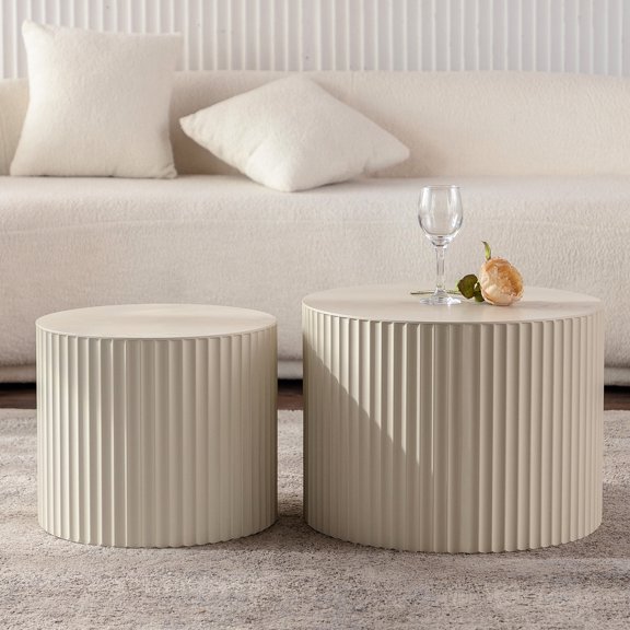 Durable Round Coffee Table | Prevents Scratches with Foot Pads | Enjoy Non - slip Stability