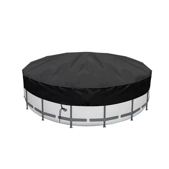 Durable Round Pool Cover, Waterproof Heavy-Duty UV Resistant Tarp for Above Ground Pools, Easy Installation with Drawstring