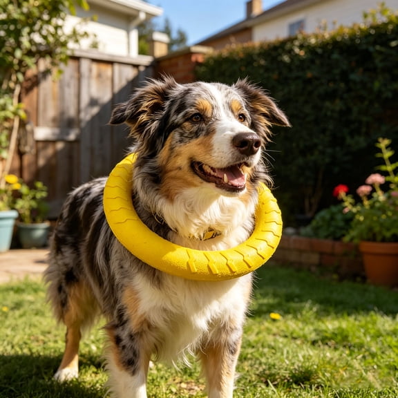 Durable Rubber Ring Pet Flying Disc Toy Non Toxic Bite Resistant Floating Fetch Hoop For Backyard Pool Outdoor Interactive Daily Play Supply