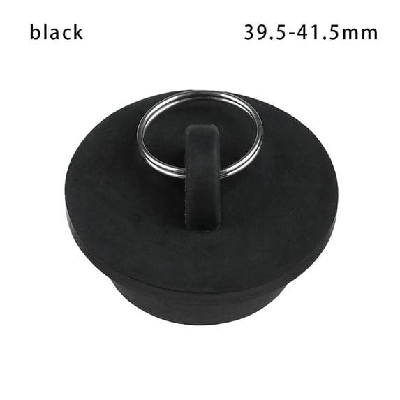 Durable Rubber Round Leakage-proof Drain Cover Sewer Bathtub Stopper Bathroom Supplies BLACK 39.5-41.5MM