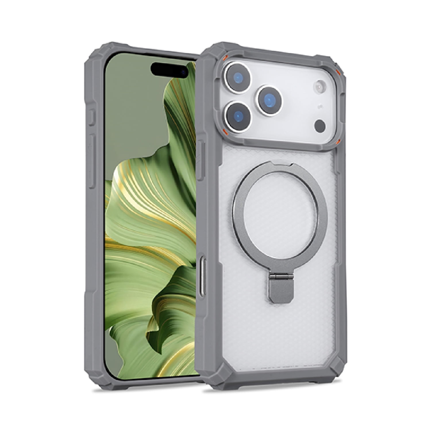 Durable Rugged Case with Stand for iPhone 17 Pro - Gray