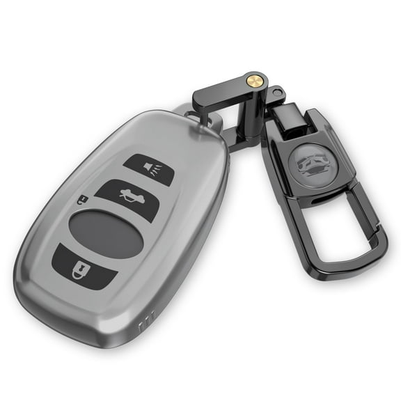 Durable No Screws Installation Key Fob Cover with Keychain Compatible with Subaru Forester Outback Legacy Ascent CrossTrek WRX BRZ Keyless Remote Shell Protector