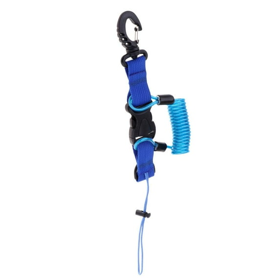 Durable Scuba Diving Spring Leash Camera Leash - Blue, as described
