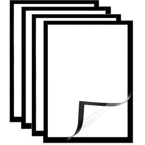 Durable Self-Adhesive Magnetic Frame 8.5" x 11" - Document Frame For Internal Signage - Self-Adhesive Attachment - Pack of 4 Suitabble Frames Painting for Wall Window Door (Black)