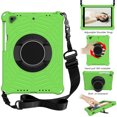 thumbnail image 1 of Durable Silicone Case for Apple iPad 9.7-Inch (6th/5th Generation) & iPad Air 2 & iPad Air 9.7-Inch Tablet - Shockproof Protective Stand Cover with Hand Holder /Adjustable Shoulder Strap (Green), 1 of 6