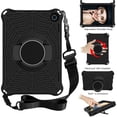 thumbnail image 1 of Durable Silicone Case for Kindle Fire HD 8 & Fire HD 8 Plus Tablet (8", 10th Generation, 2020 Release) - Shockproof Protective Stand Cover with Hand Holder / Adjustable Shoulder Strap (Black), 1 of 6
