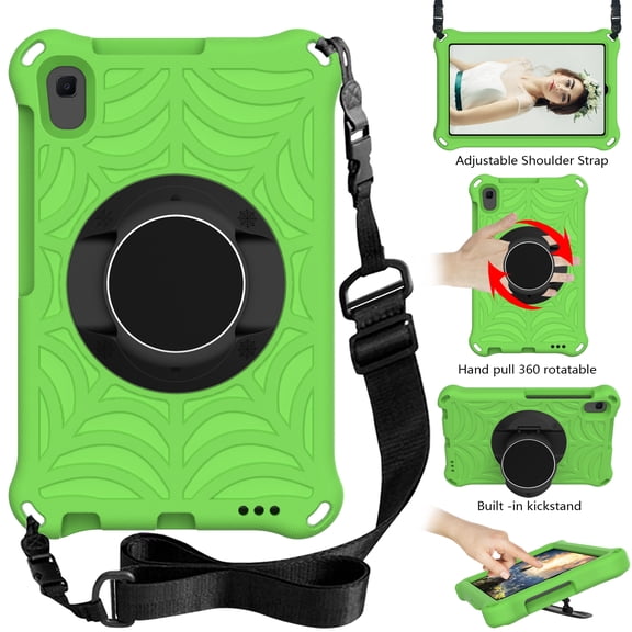 Durable Silicone Case for Samsung Galaxy Tab A 8.4-Inch Tablet (Model SM-T307 /SM-T307U) - Shockproof Protective Stand Cover with Hand Holder /Adjustable Shoulder Strap (Green)