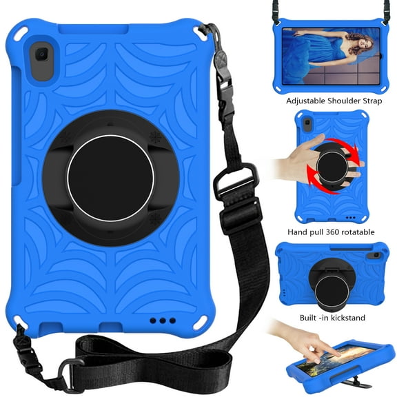 Durable Silicone Case for Samsung Galaxy Tab A 8.4-Inch Tablet (Model SM-T307 /SM-T307U) - Shockproof Protective Stand Cover with Hand Holder /Adjustable Shoulder Strap (Blue)
