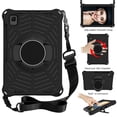 thumbnail image 1 of Durable Silicone Case for Samsung Galaxy Tab A7 10.4-Inch Tablet (Model SM-T500 /SM-T505 /SM-T507) - Shockproof Protective Stand Cover with Hand Holder /Adjustable Shoulder Strap (Black), 1 of 6