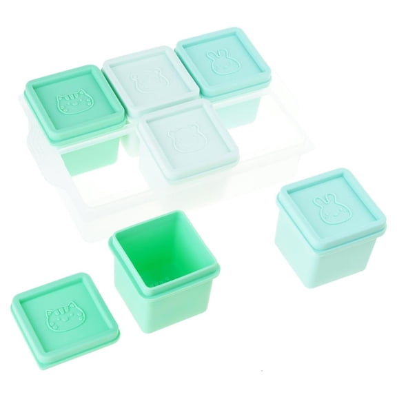 Durable Silicone Snacks Box 6 Cells Sealed Lid For Iced Meals Toddler Snacks