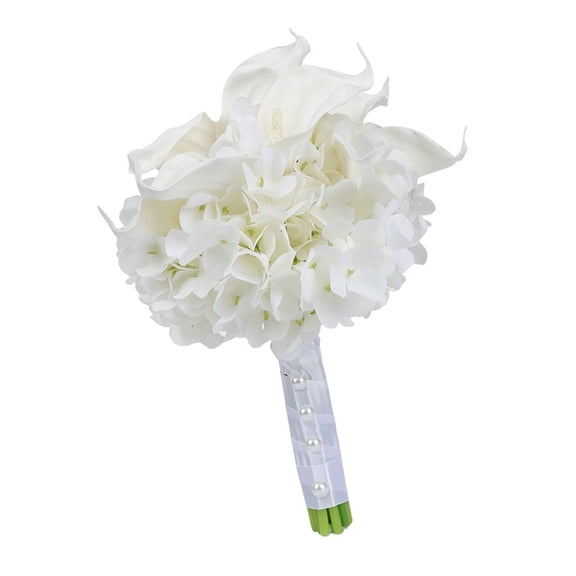 Durable Silk Flower Bridal Bouquets Artificial Hydrangea Calla Lilies Arrangement For Wedding Anniversary