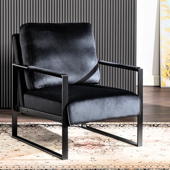 Durable & Simple - Add a Touch of Class to the Living Room with a Black Velvet Chair
