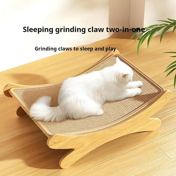 Durable Sisal Rope Cat Scratcher Lounge - Multi-Functional Sleeping & Grinding Claw Two-in-One with Integrated Play Mat