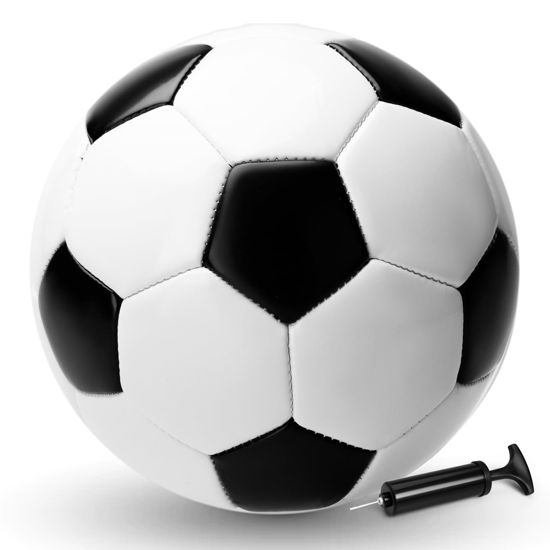 Durable Size 3 Soccer Ball with Pump Included, Deflated Indoor Outdoor Soccer Ball for Youth, Boys, Girls & All Ages