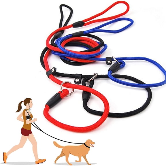 Durable Slip Lead Dog Leash, Pet Dog Nylon Rope Training Leash Slip Lead Strap Adjustable Traction Collar for Large, Medium & Small Dogs