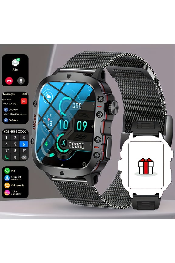 Durable Smart Watch for Men with Wireless Calling, Waterproof Rating, Fitness Tracking, AI Voice Assistance, And Over 100 Outdoor Sports Modes