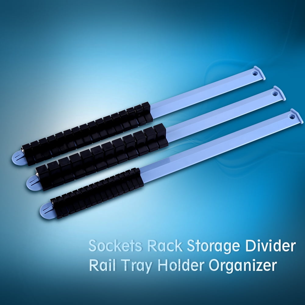 Grip 67252 3-Rail Socket Holder Tray For 1/4 3/8 1/2 Drive Holds 44 Sockets