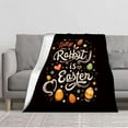 thumbnail image 1 of Durable Soft Flannel Blanket - Cozy Design with Colorful Easter Eggs Stars & Hearts - Perfect for Sofa Travel Bed & Chair, 1 of 5