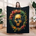 thumbnail image 1 of Durable Soft Flannel Blanket - Cozy Floral Design with Vibrant Colors for Sofa Travel Bed & Chair - Warm & Stylish Comfort, 1 of 7