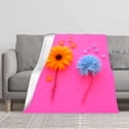 thumbnail image 1 of Durable Soft Flannel Blanket - Cozy Floral Design with Yellow and Blue Accents Perfect for Sofa Travel Bed and Chair, 1 of 5