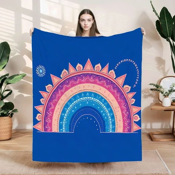 Durable Soft Flannel Blanket - Cozy Warm and Stylish with Vibrant Patterns for Sofa Travel Bed and Chair