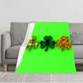 thumbnail image 1 of Durable Soft Flannel Blanket - Cozy Yellow Black Orange Print - Perfect for Sofa Travel & Bed, 1 of 5